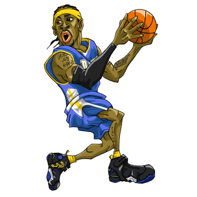 NBA illustration/NBA Caricature（NBA イラスト）Allen Iverson（アレン・アイバーソン）