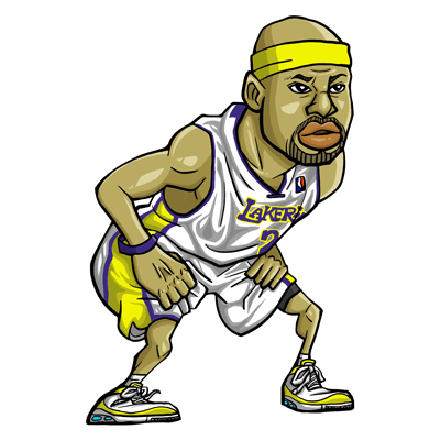 NBA illustration/NBA Caricature（NBA イラスト）Derek Fisher（デレク・フィッシャー）