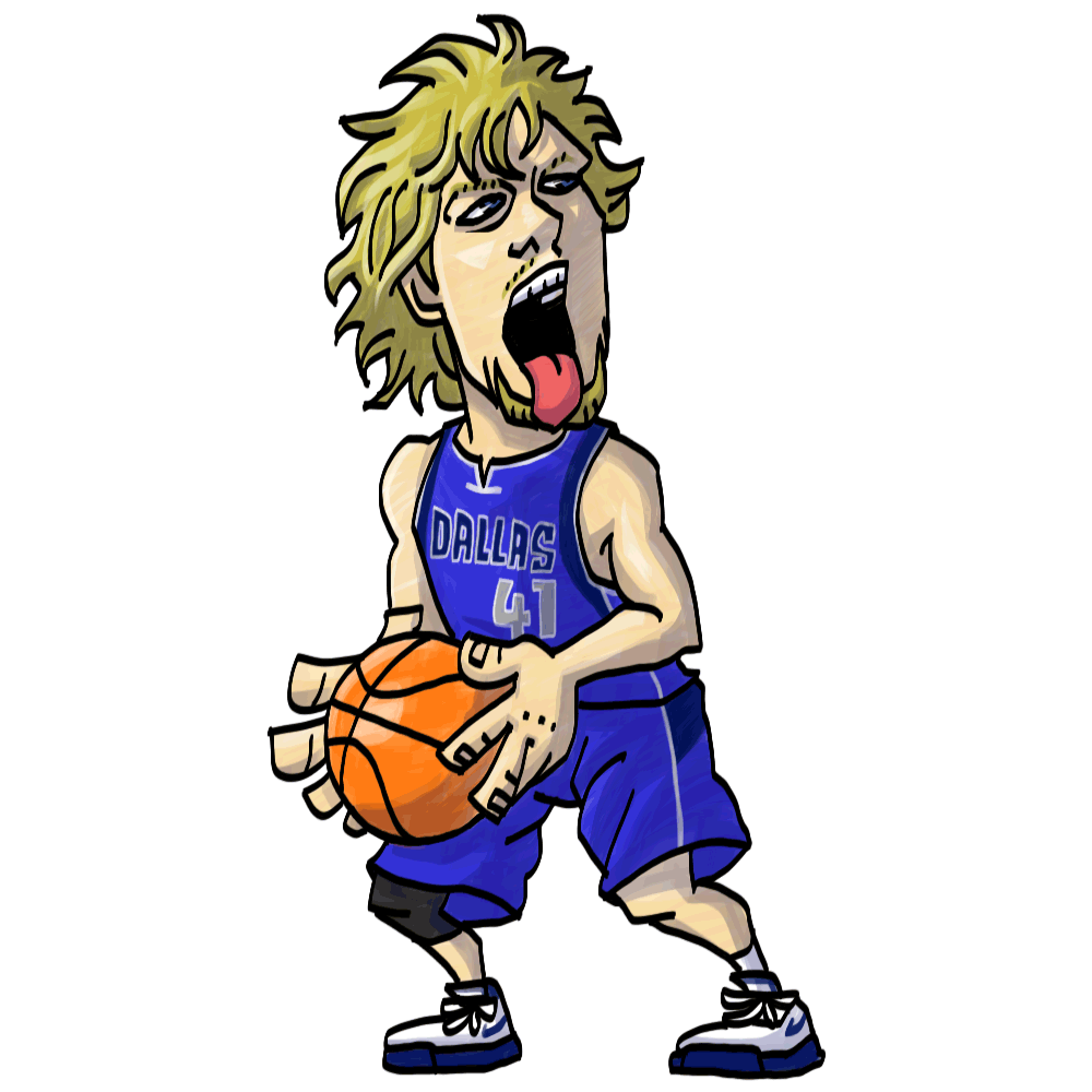 NBA illustration/NBA Caricature（NBA イラスト）Dirk Nowitzki（ダーク・ノビツキー）
