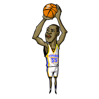 NBA illustration/NBA Caricature（NBA イラスト）Kevin Durant（ケビン・ディラント）