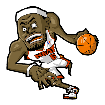NBA illustration/NBA Caricature（NBA イラスト）LeBron James（レブロン・ジェームズ）